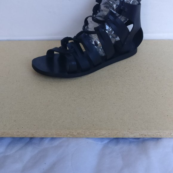 HUDSON LONDON Summertime ALL LEATHER Ancient Greek Gladiator Ankle wrap Sandal - Picture 6 of 11